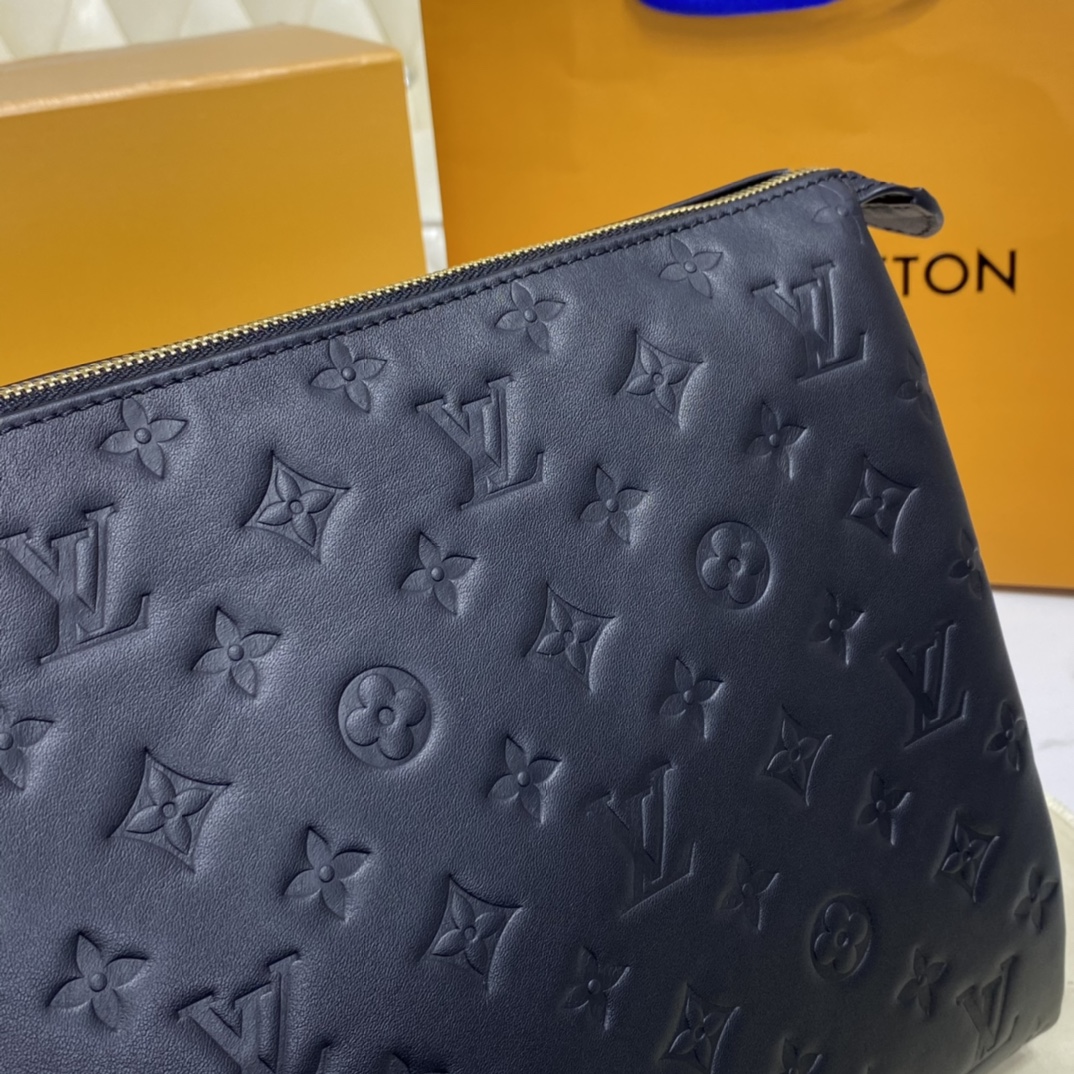 Louis Vuitton COUSSIN MM Handbag Monogram Embossed M57783 Black